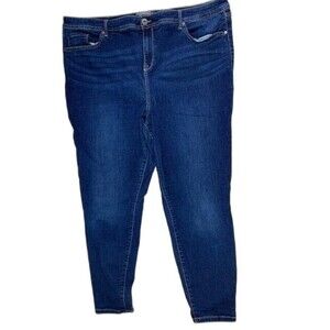 Torrid Size 26T Womens Jeans Mid Fit Super Skinny Dark Wash Stretch High Rise